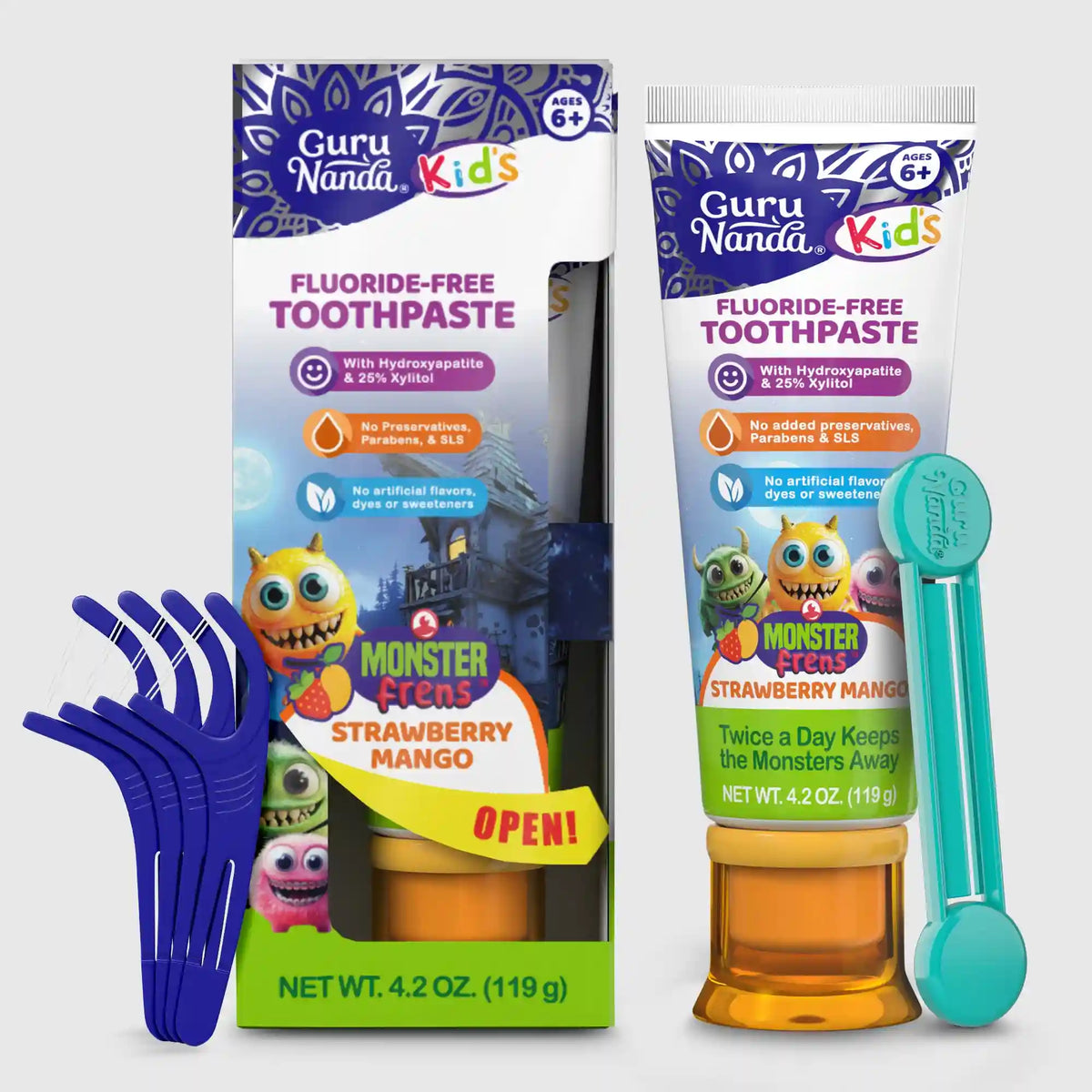Kids Toothpaste with Xylitol & Hydroxyapatite, Strawberry Mango – 4.2 oz
