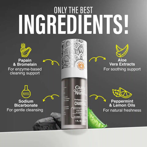 Charcoal Toothpaste Booster with 5% Charcoal Powder – 1 fl oz
