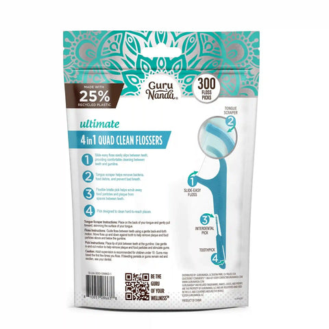 Quad Clean Floss Picks 4-in-1