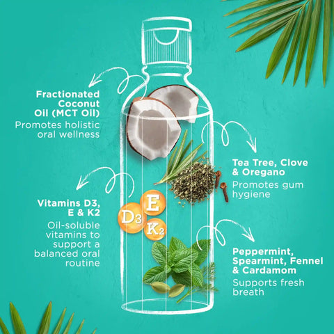 Cocomint Oil Pulling with 7 Essential Oils & Vitamins D3, E & K2